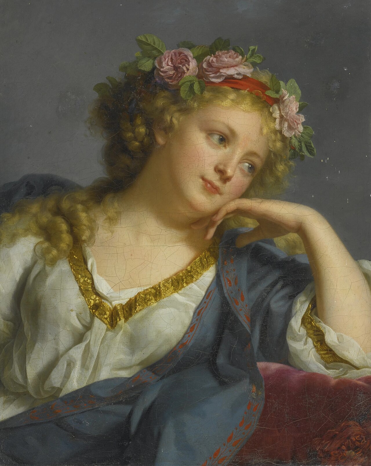 Tête de Femme couronnée de roses by Marie-Geneviève Bouliard