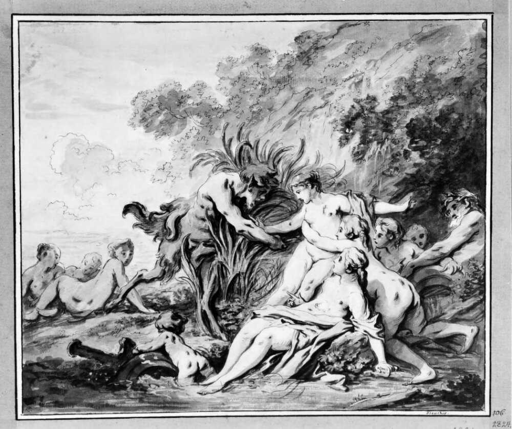Pan och Syrinx by Marie-Jeanne Boucher