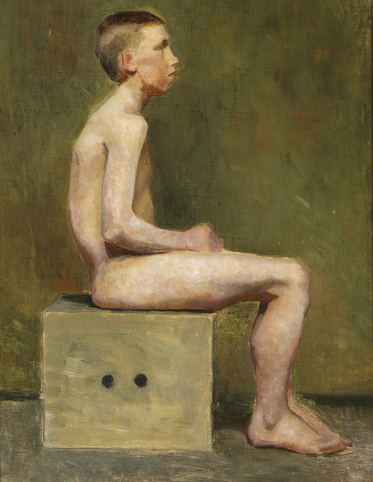 Boy on a stool by Marie Krøyer