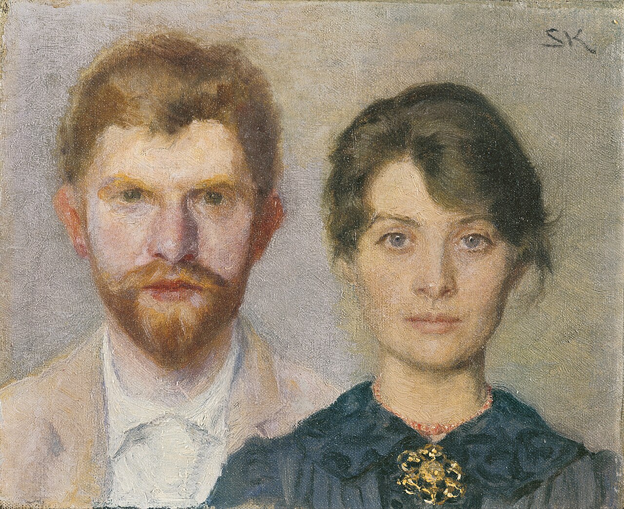 Double-portrait of Marie and P.S. Krøyer by Marie Krøyer