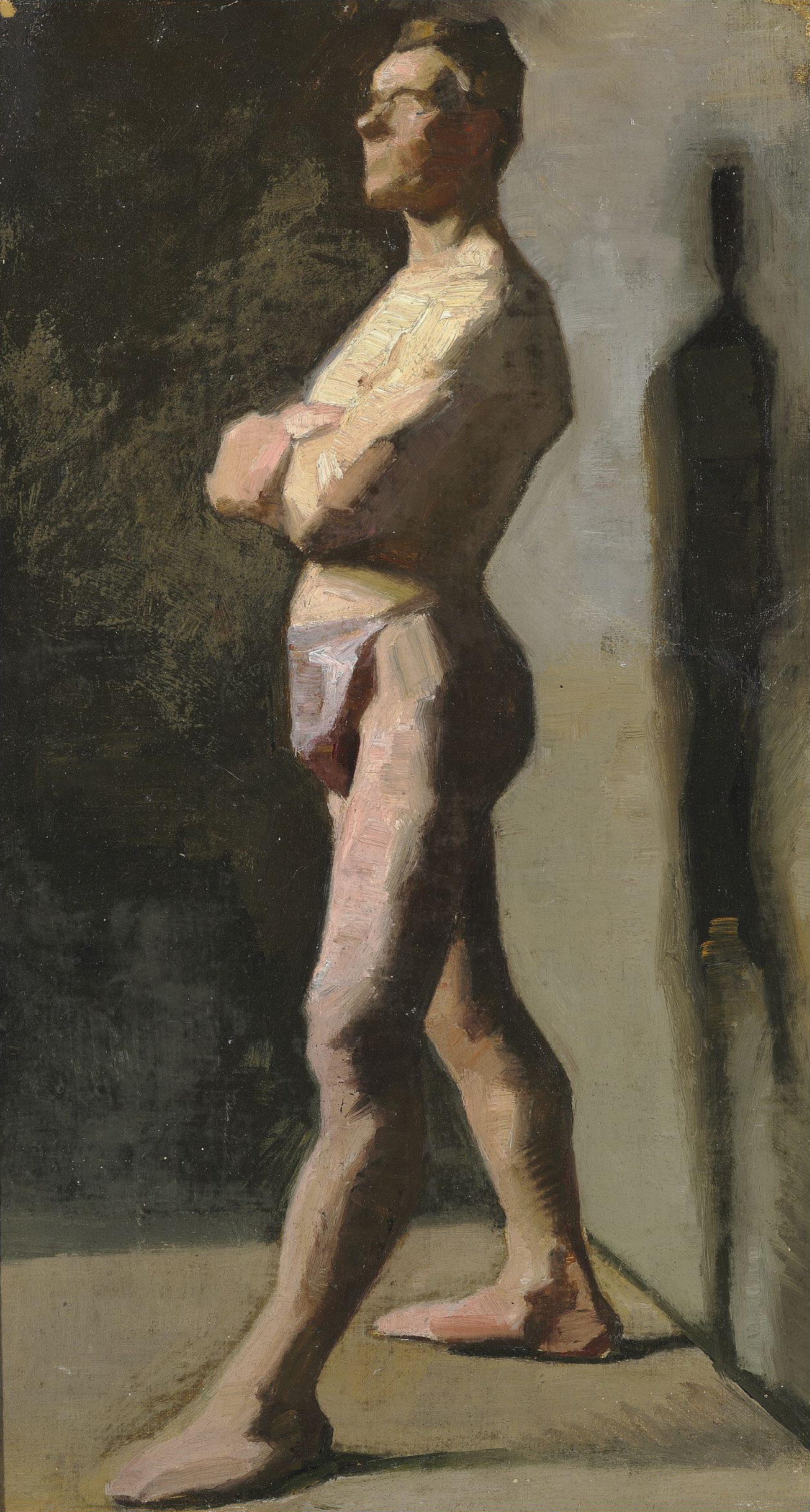 Male model with folded arms. by Marie Krøyer