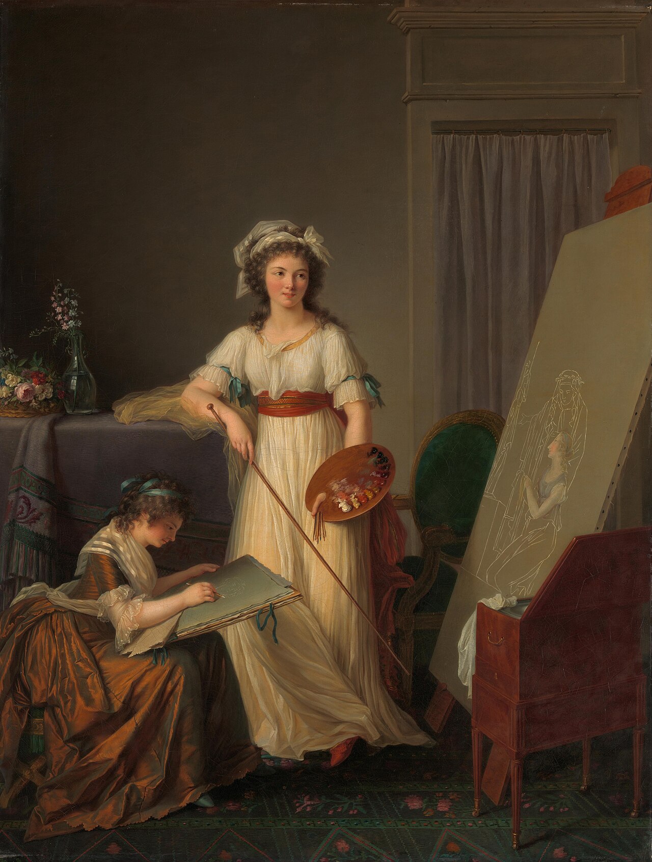 The Interior of an Atelier of a Woman Painter by Marie-Victoire Lemoine