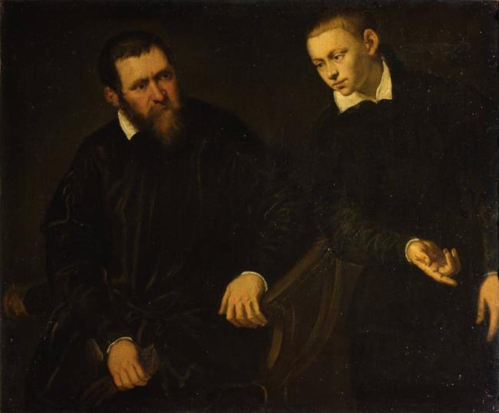Self-portrait with Jacopo Strada (1507-1588) by Marietta Robusti