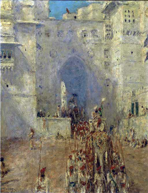 A dream-like view of a royal procession in Udaipur by Marius Bauer