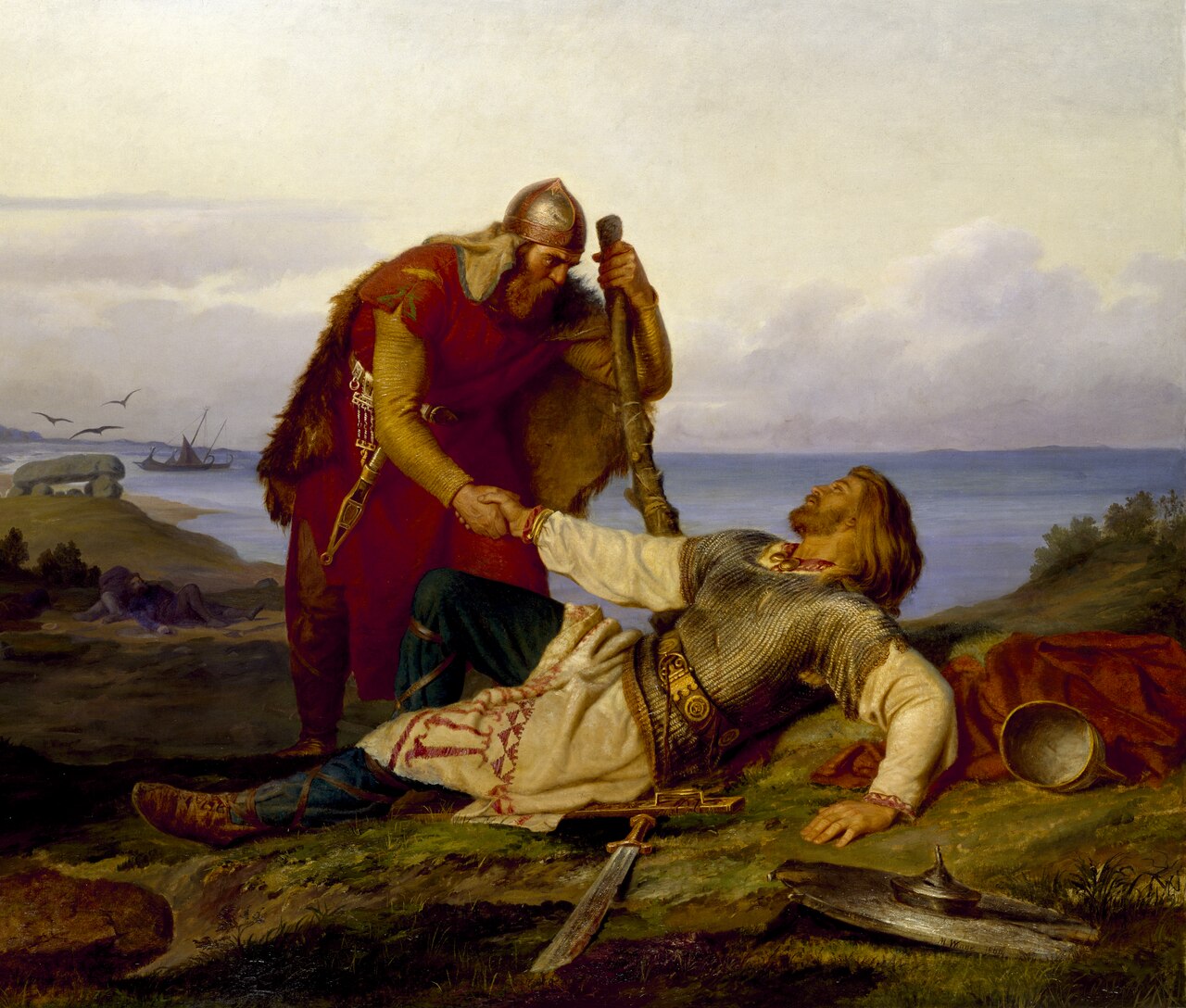 Hjalmar Parting from Orvar Odd after the Fight on Samsö by Mårten Eskil Winge