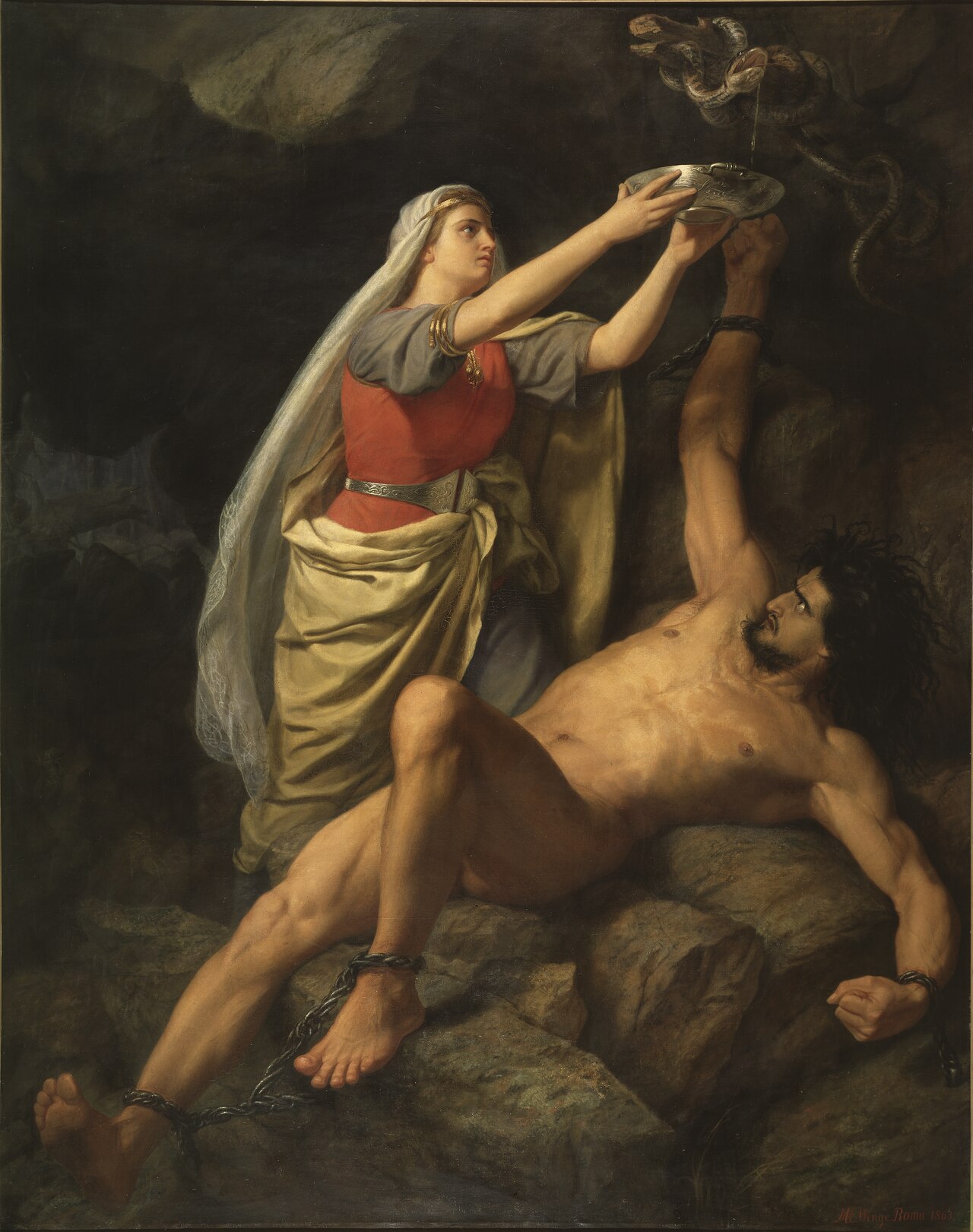 Loke and Sigyn by Mårten Eskil Winge
