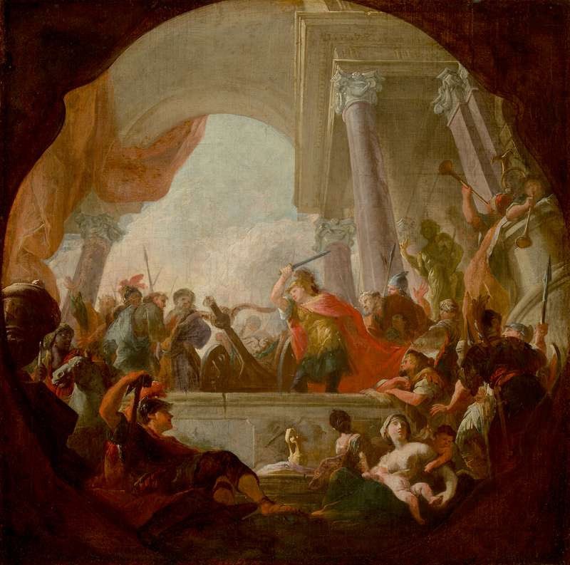 Alexander Cutting the Gordian Knot by Martino Altomonte