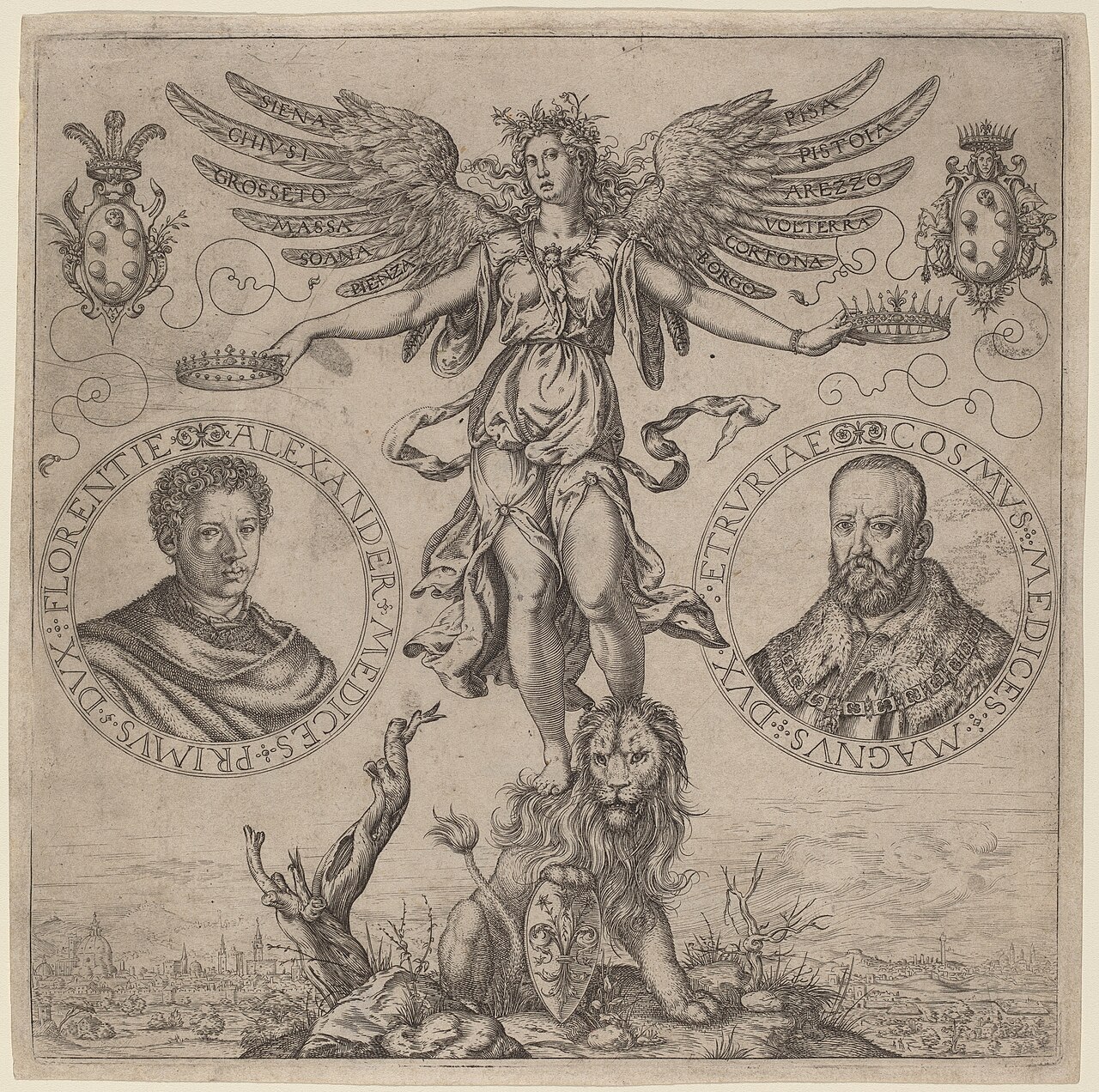 Alexander de Medicis and Cosmo de Medicis by Martino Rota