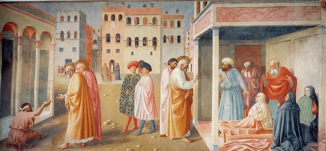 Healing of the Cripple and Raising of Tabitha by Masolino da Panicale