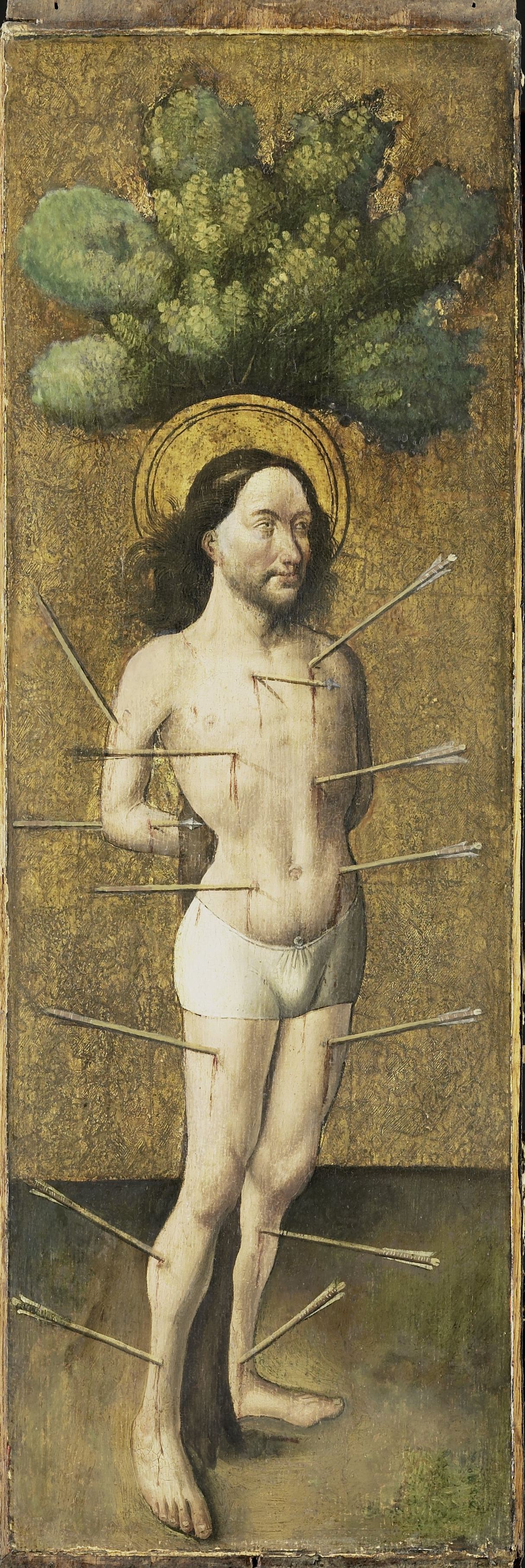 Saint Sebastian on the tree by Master E. S.