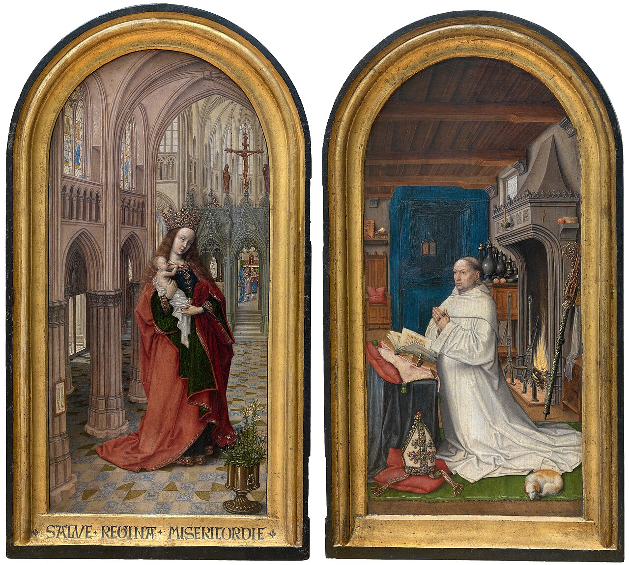 Diptych of Christiaan de Hondt, abbott at Ter Duinen by Master of 1499