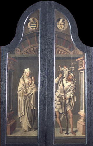Triptych with the crucifixion of Christ by Master of Delft