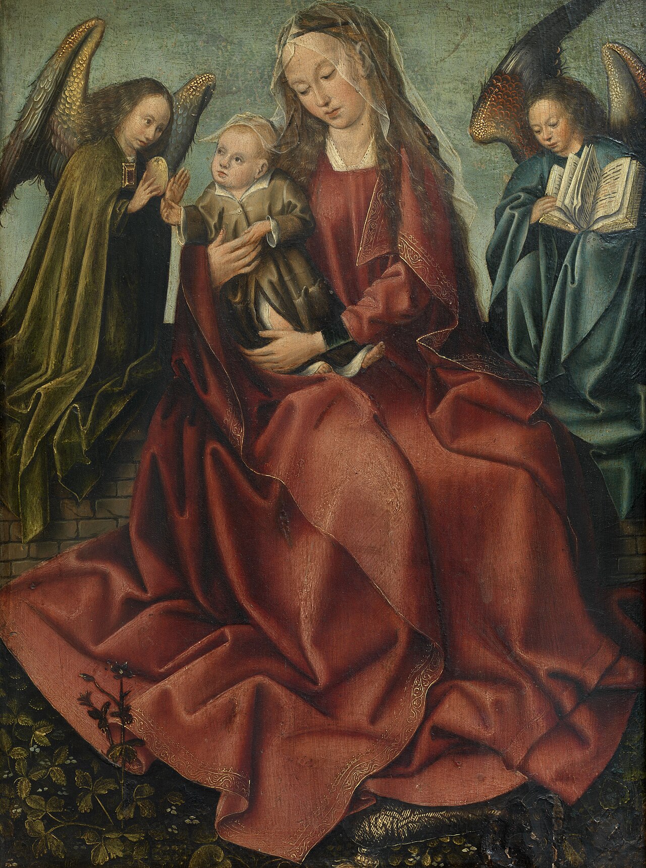 The Virgin and Child Between Two Angels by Master of Frankfurt