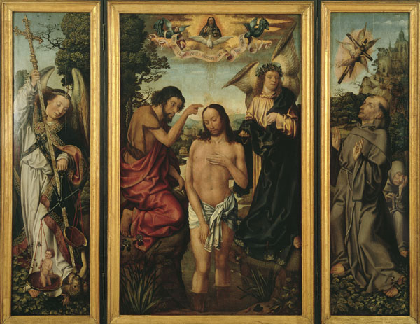 Triptych of the Baptism of Christ by Master of Frankfurt