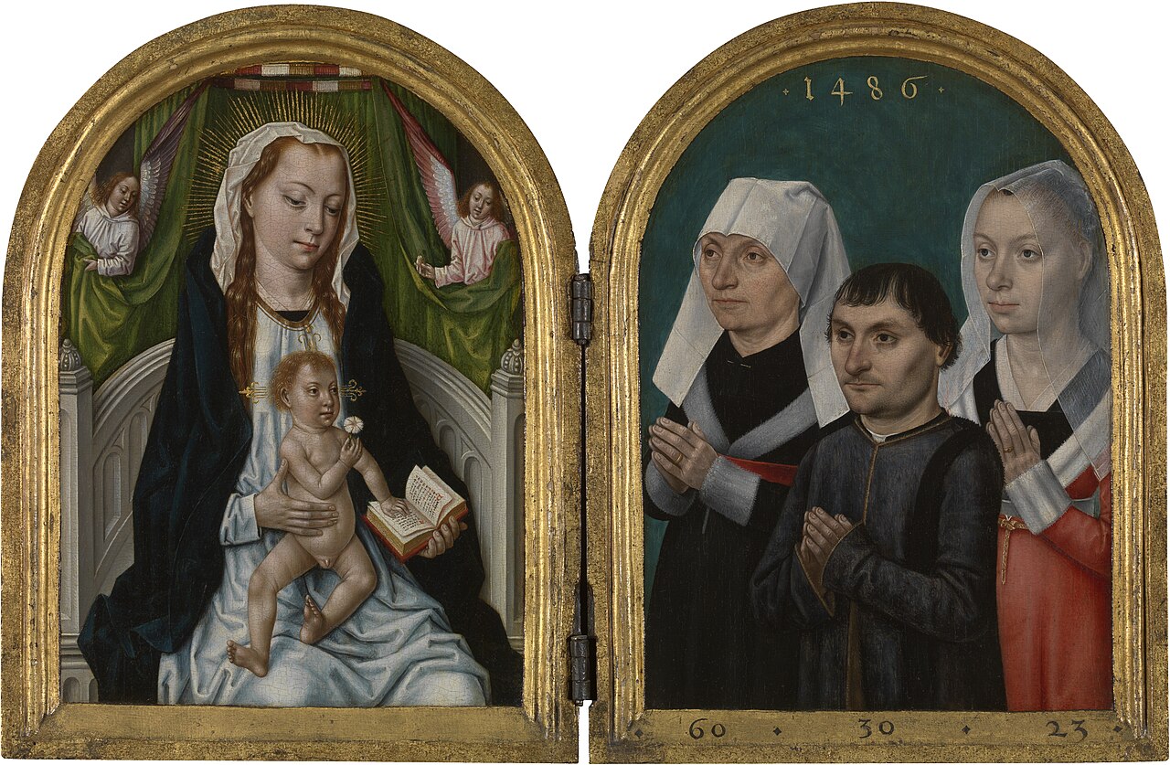 Diptych with the Virgin and Child and Three Donors by Master of the Bruges Legend of St. Ursula