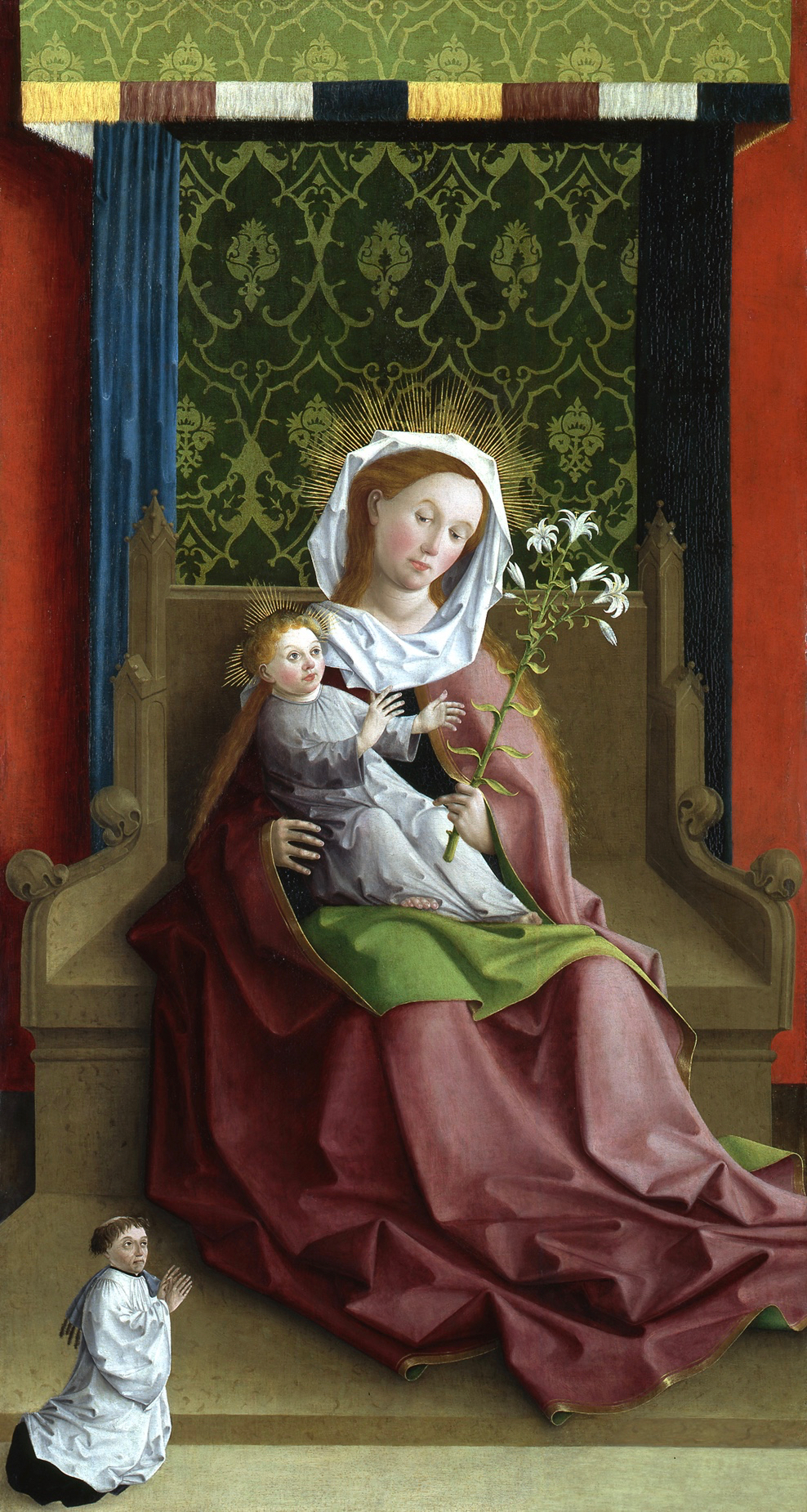 Darmstadt Altarpiece: Virgin and Child Enthroned by Master of the Darmstadt Passion