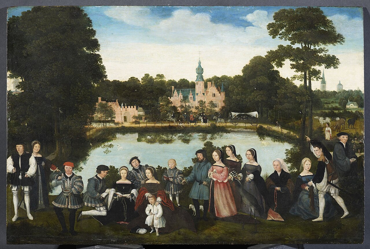 Thomas de Thiennes and family at Castle Rumbeke by Master of the Female Half-Lengths