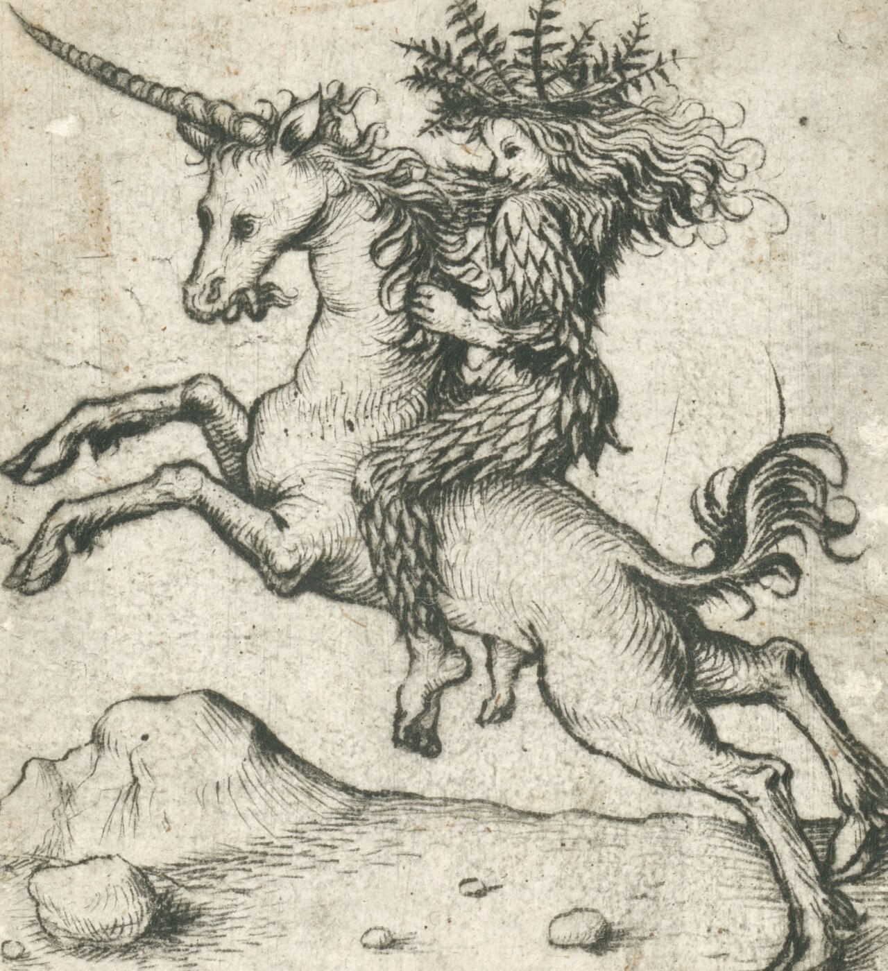 Wild Man on a Unicorn by Master of the Housebook