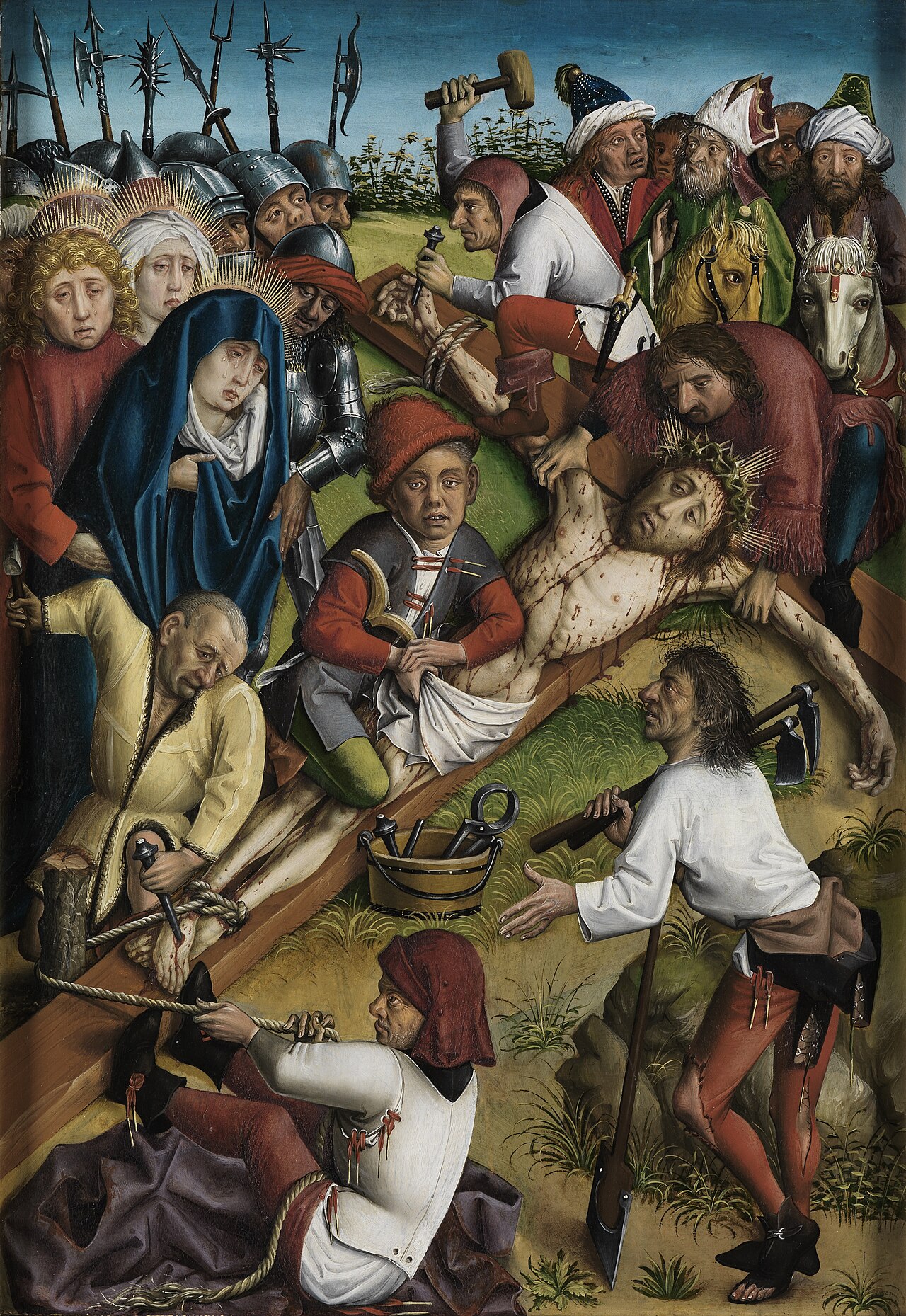 The Nailing of Christ to the Cross by Master of the Karlsruhe Passion