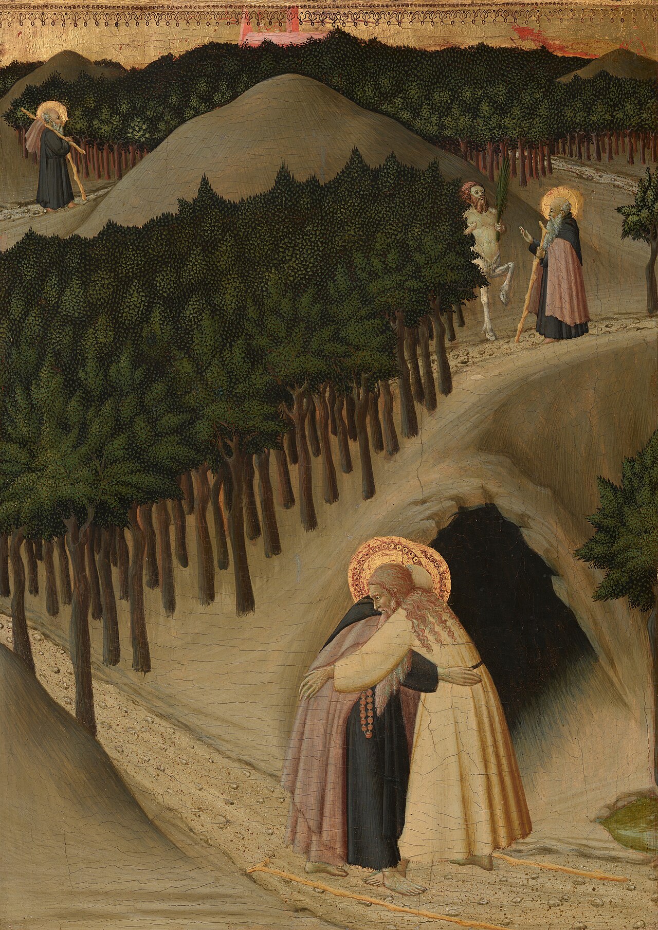 The Meeting of Saint Anthony and Saint Paul by Master of the Osservanza