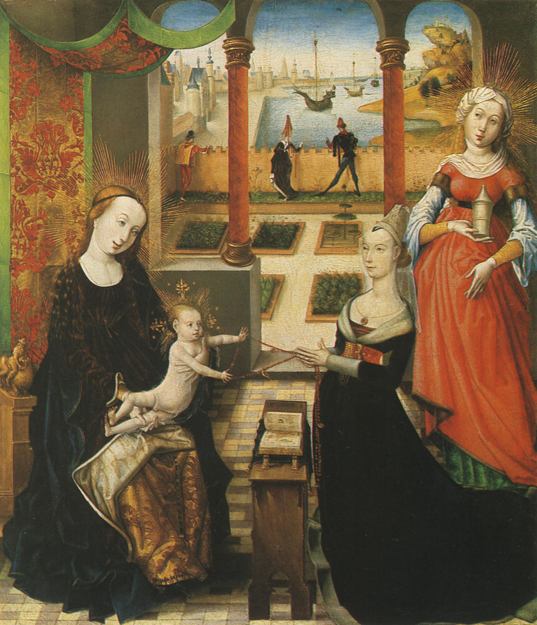 Madonna and Child with Donor. and Mary Magdalene by Master of the View of Saint Gudula