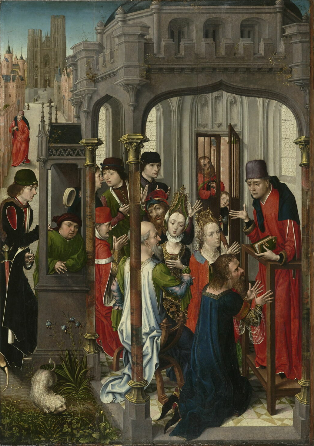 The Preaching of Saint Gaugericus by Master of the View of Saint Gudula