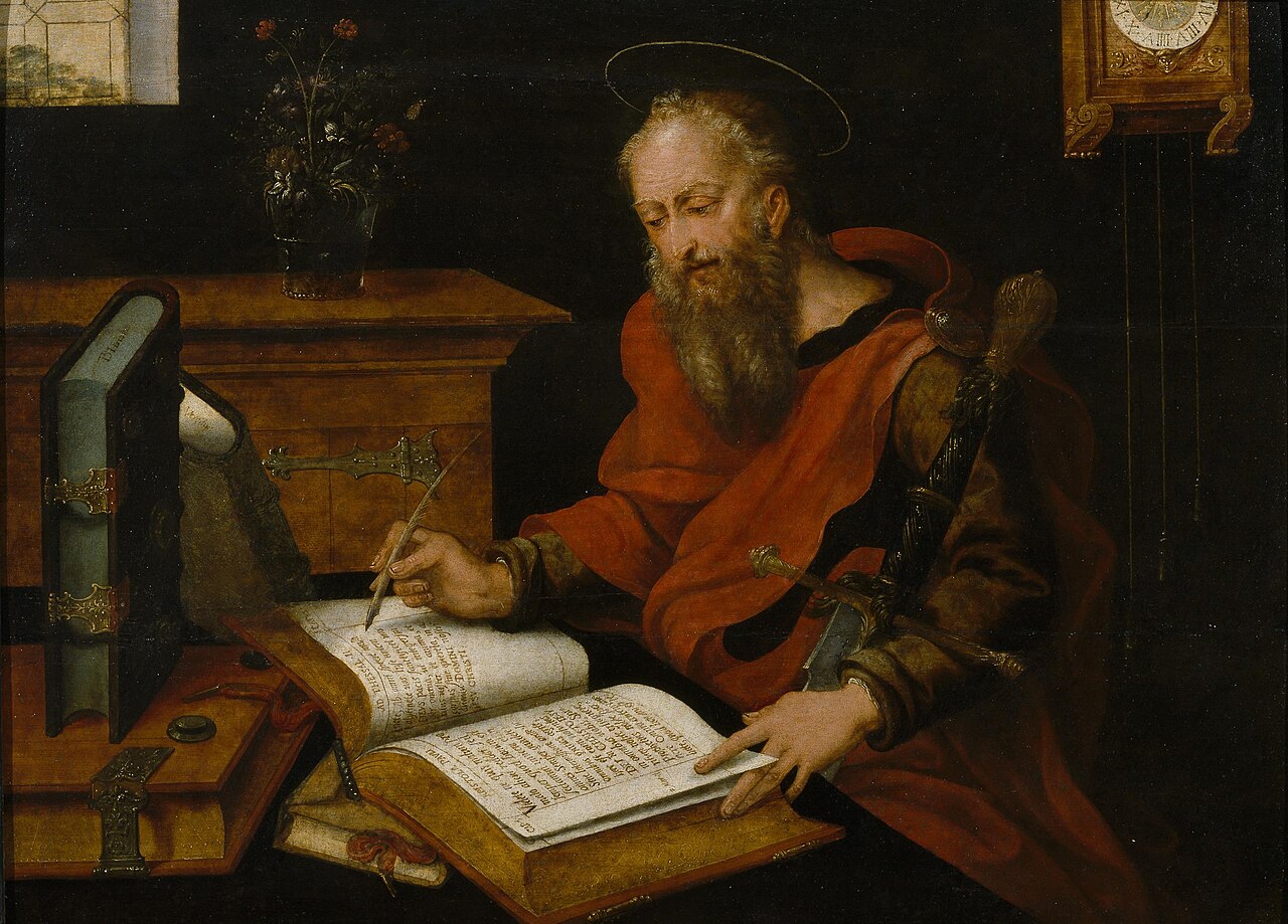 Saint Paul writing by Master with the Parrot