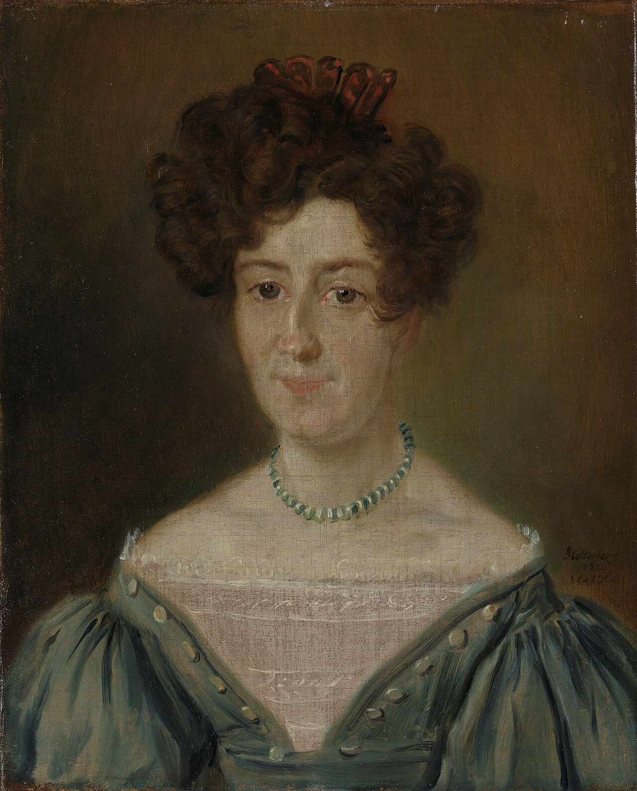 Portrait of Benedicte Dorthea Thaulow, b. Møinichen by Mathias Stoltenberg