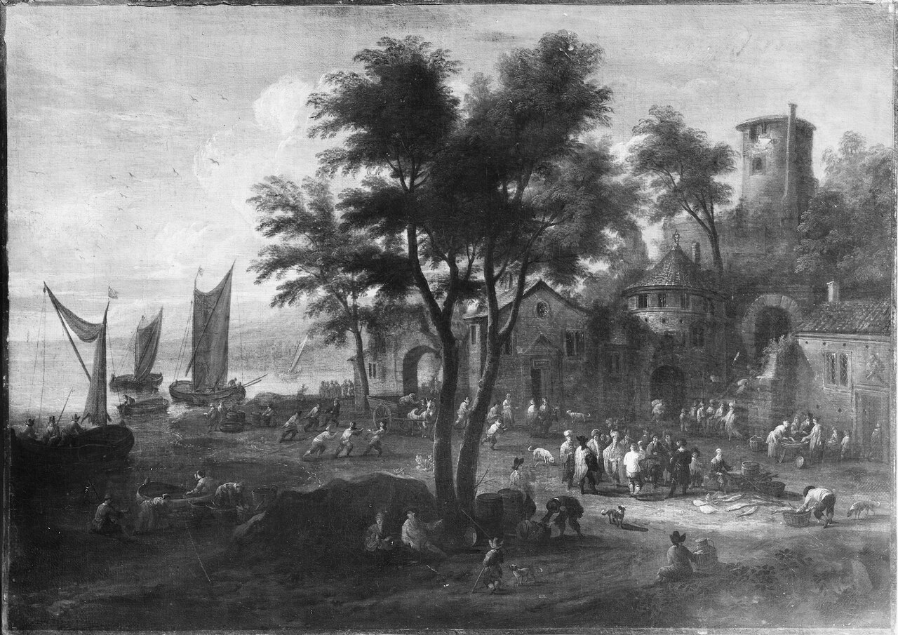 Fish Market near a Coast Town by Mathys Schoevaerdts
