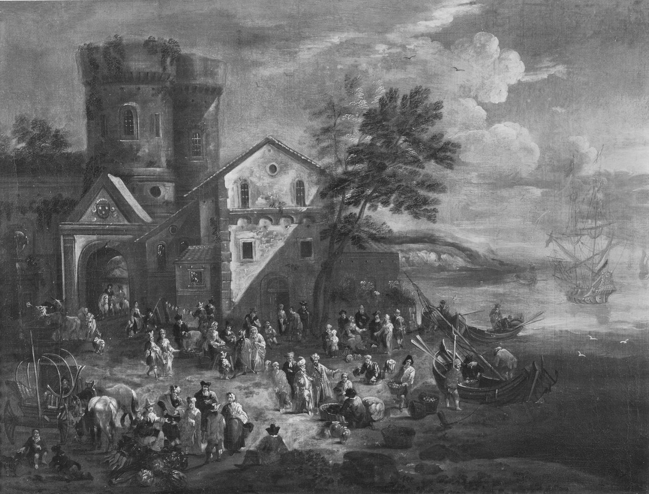 Market Place near a Town Gate by Mathys Schoevaerdts