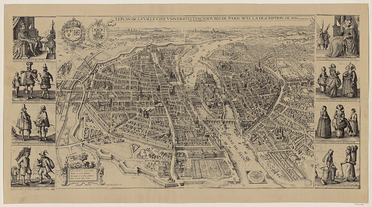 Merian map of Paris by Matthäus Merian