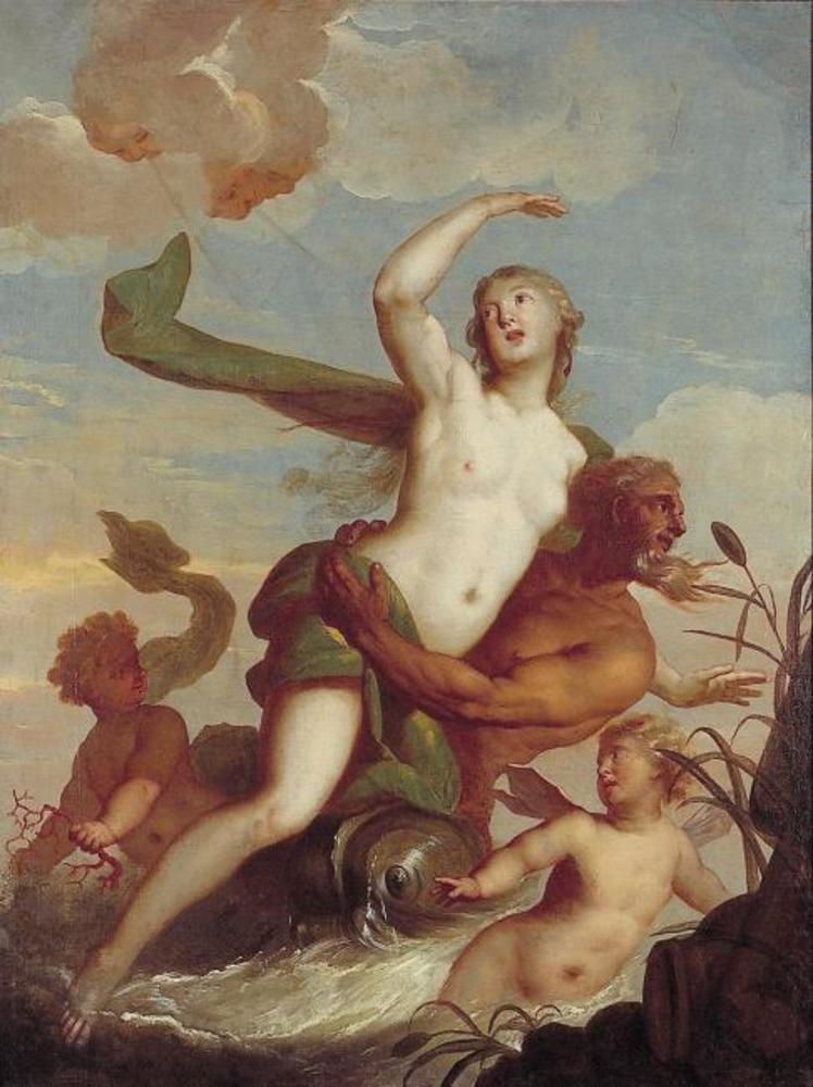 Abduction of Amphitrite by Poseidon by Mattheus Terwesten