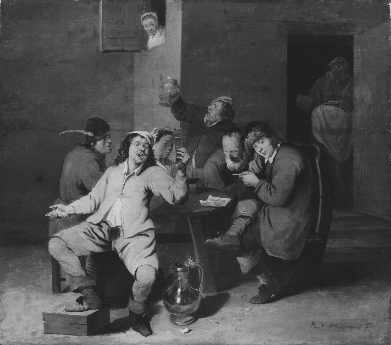 Peasants in a Beer-house by Mattheus van Helmont