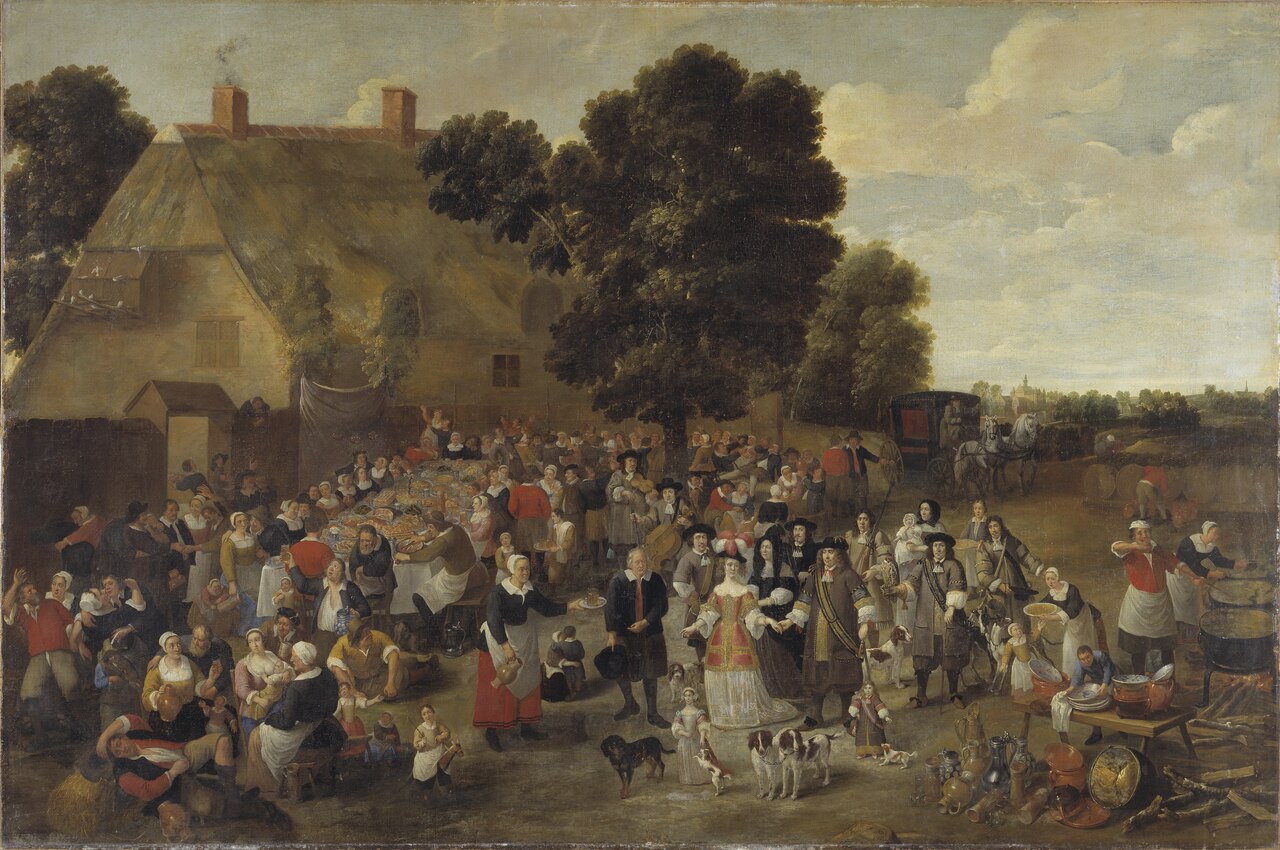 Village Wedding and Open Air Feast by Mattheus van Helmont