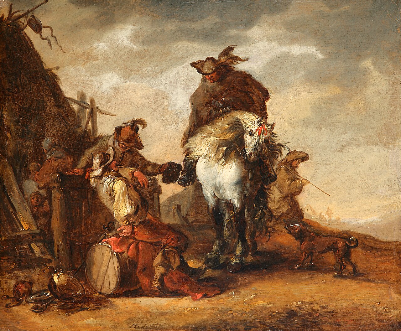Soldiers in front of a sutler's tent by Matthias Scheits