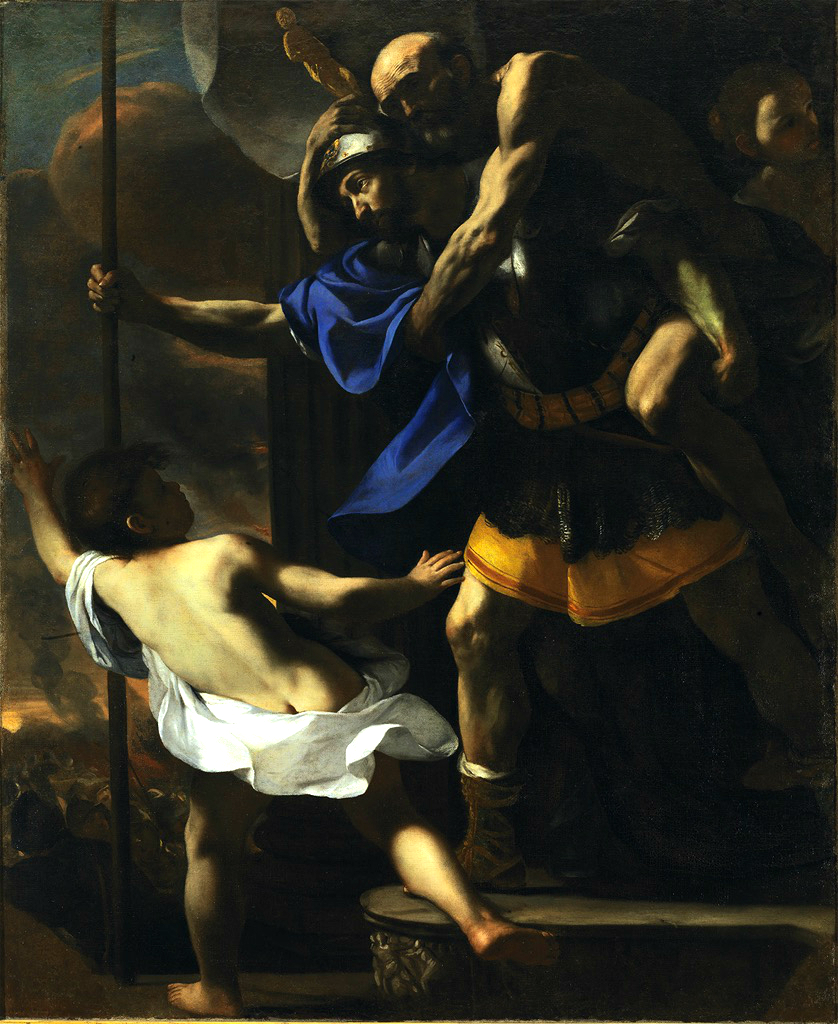 Aeneas, Anchises and Ascanius Fleeing Troy by Mattia Preti