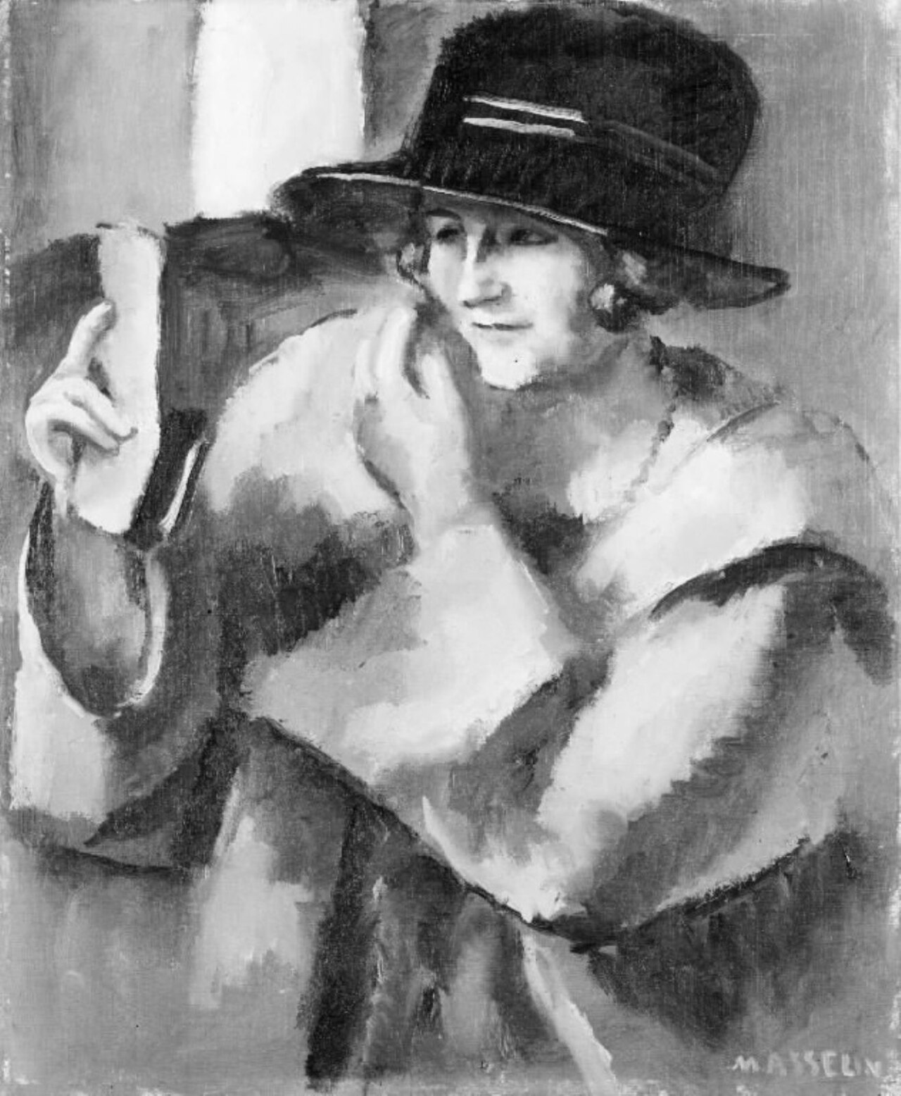 Young Woman Powdering her Face by Maurice Asselin