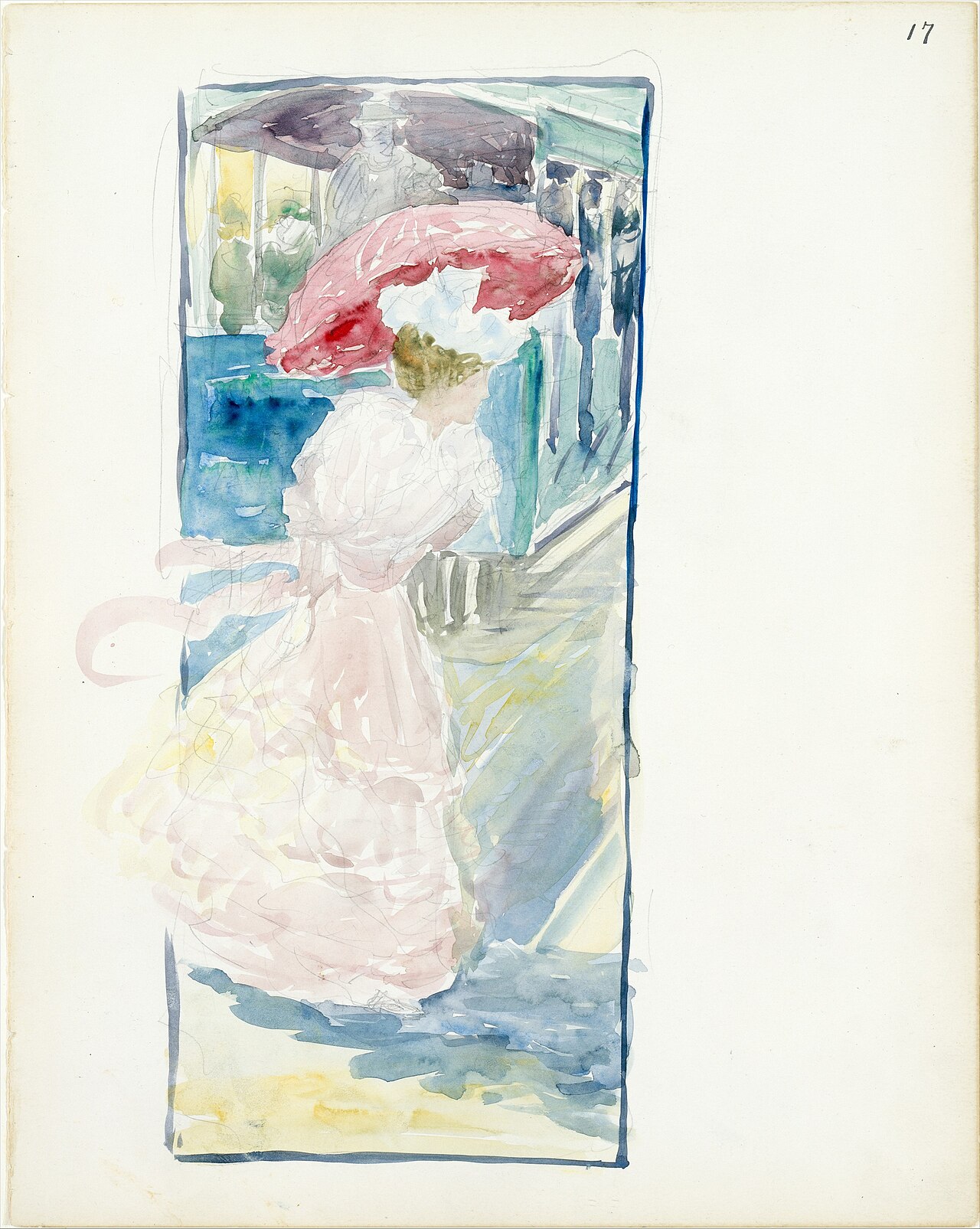 Large Boston Public Garden Sketchbook: The Huntington Avenue Streetcar by Maurice Prendergast