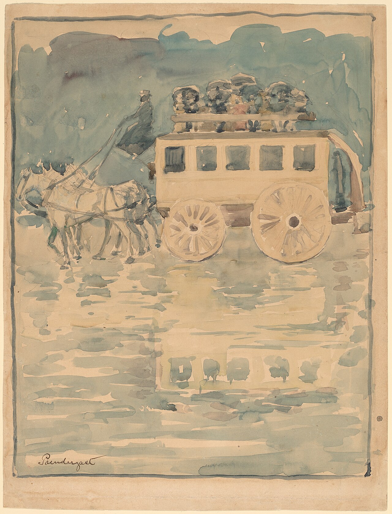Parisian Omnibus by Maurice Prendergast