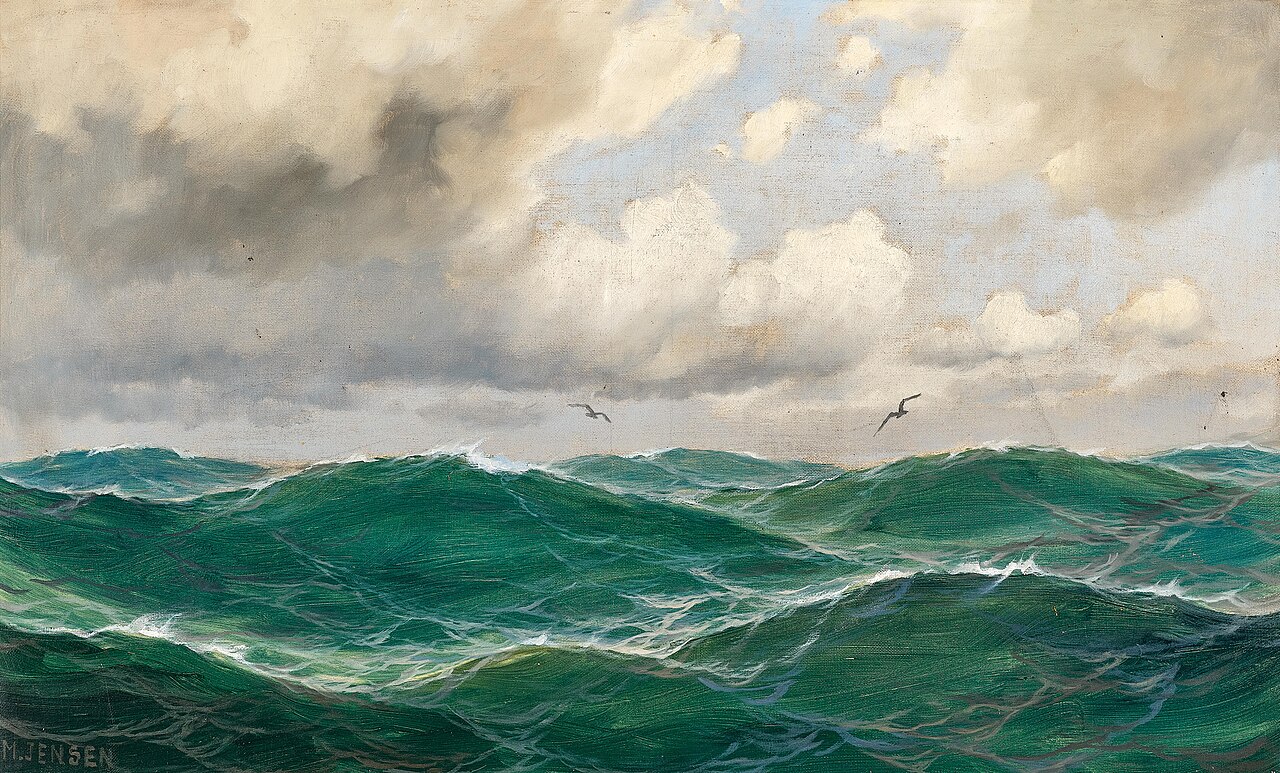 A seascape with seagulls by Max Jensen
