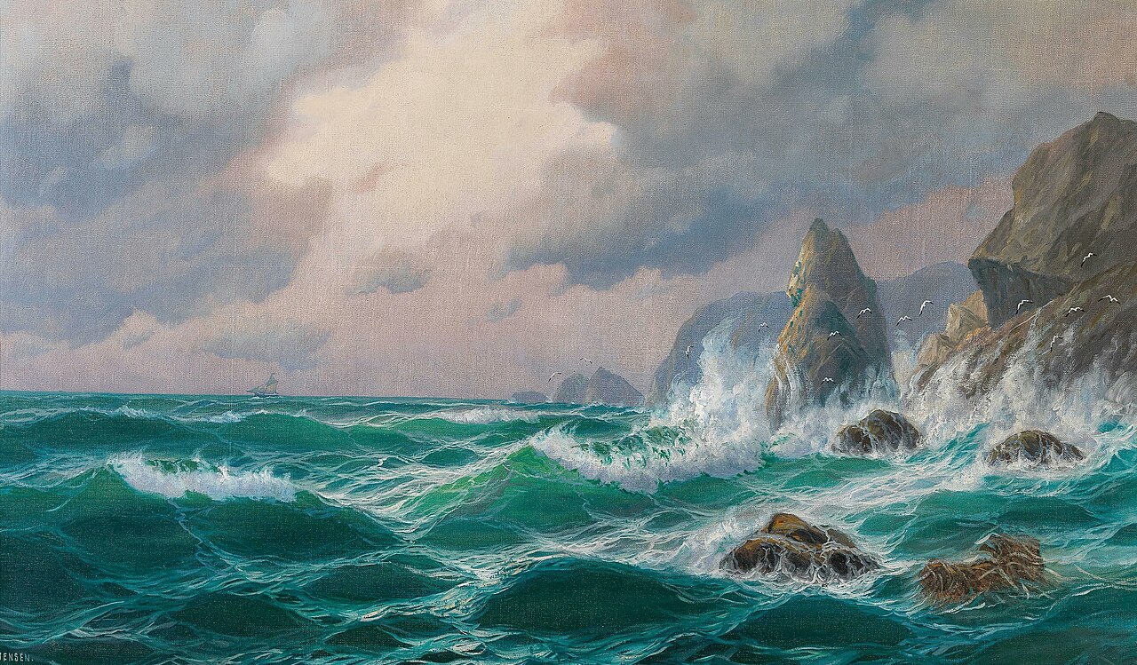 Stormy Sea before a Rocky Coast by Max Jensen