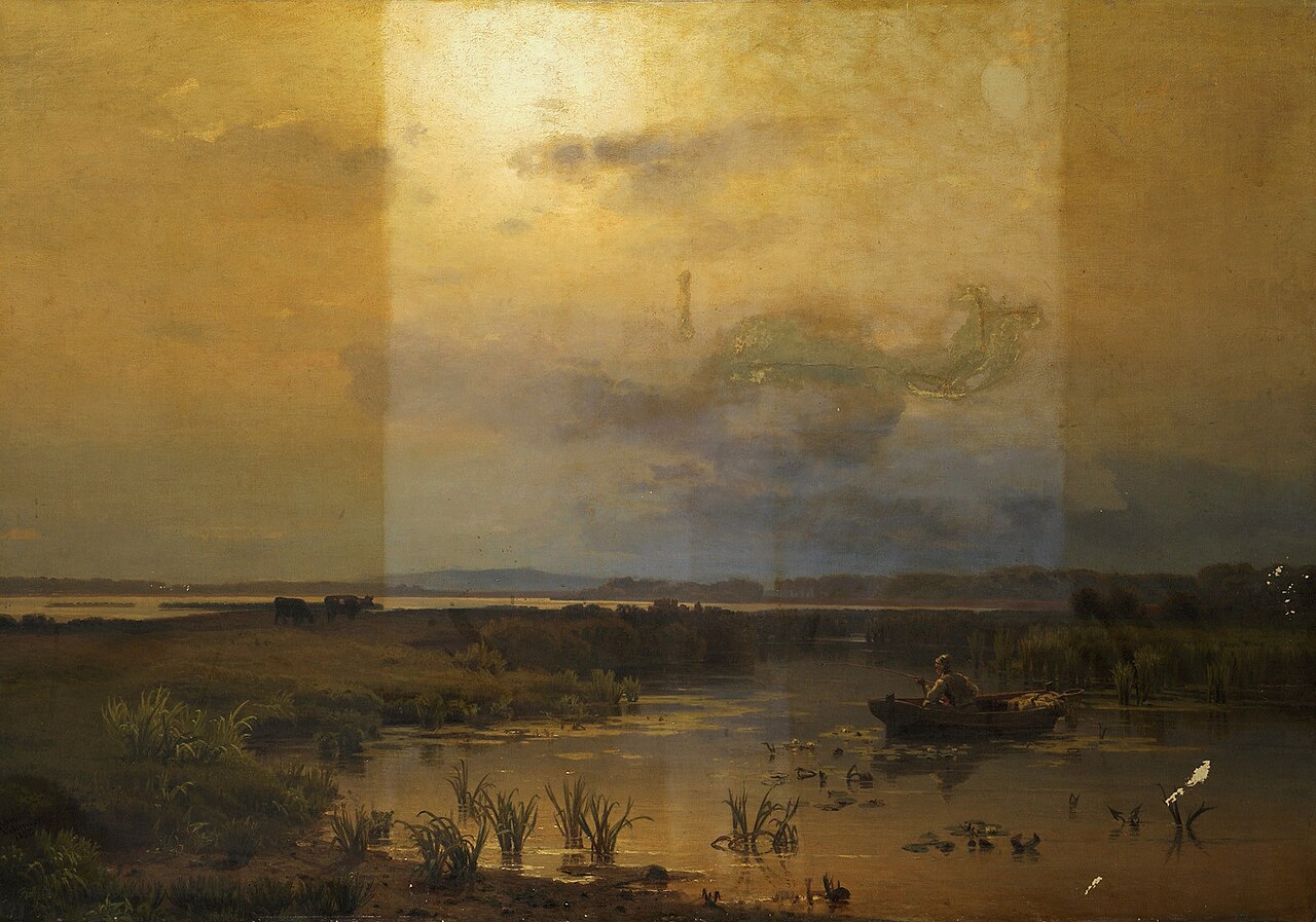 Spree River landscape in humid weather by Max Schmidt
