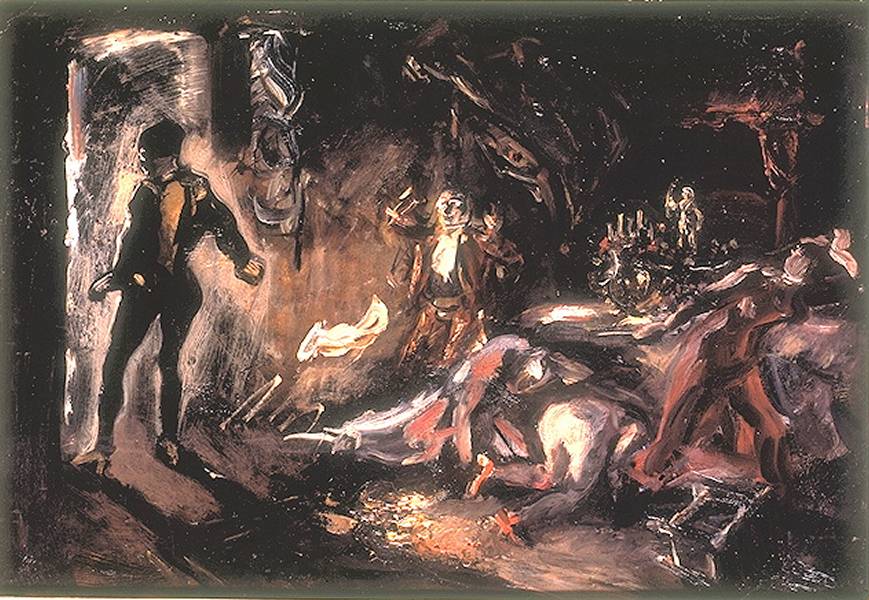 Don Juan's encounter with the stony guest by Max Slevogt