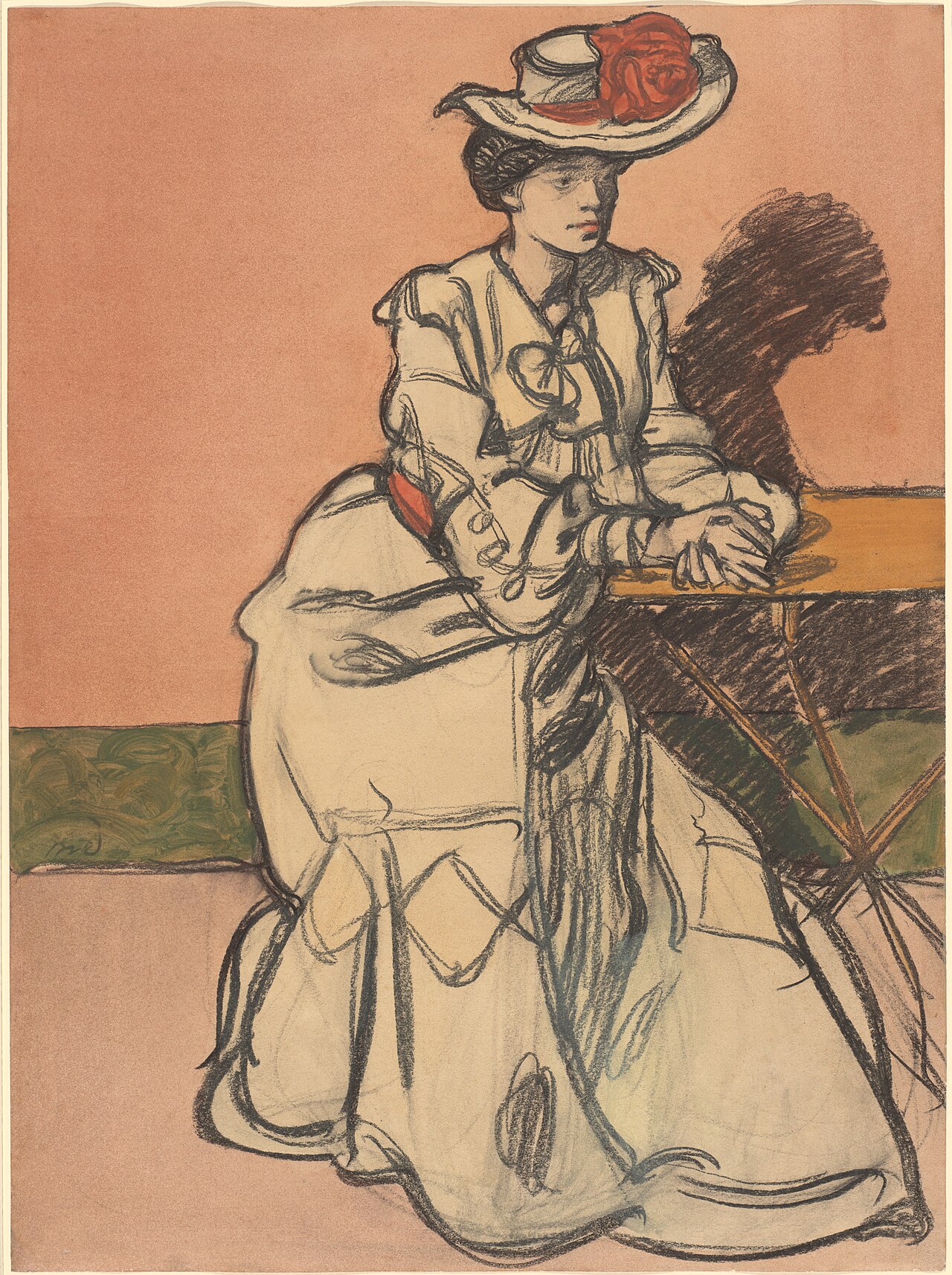 An Elegant Parisiènne Seated in a Café by Maxime Dethomas