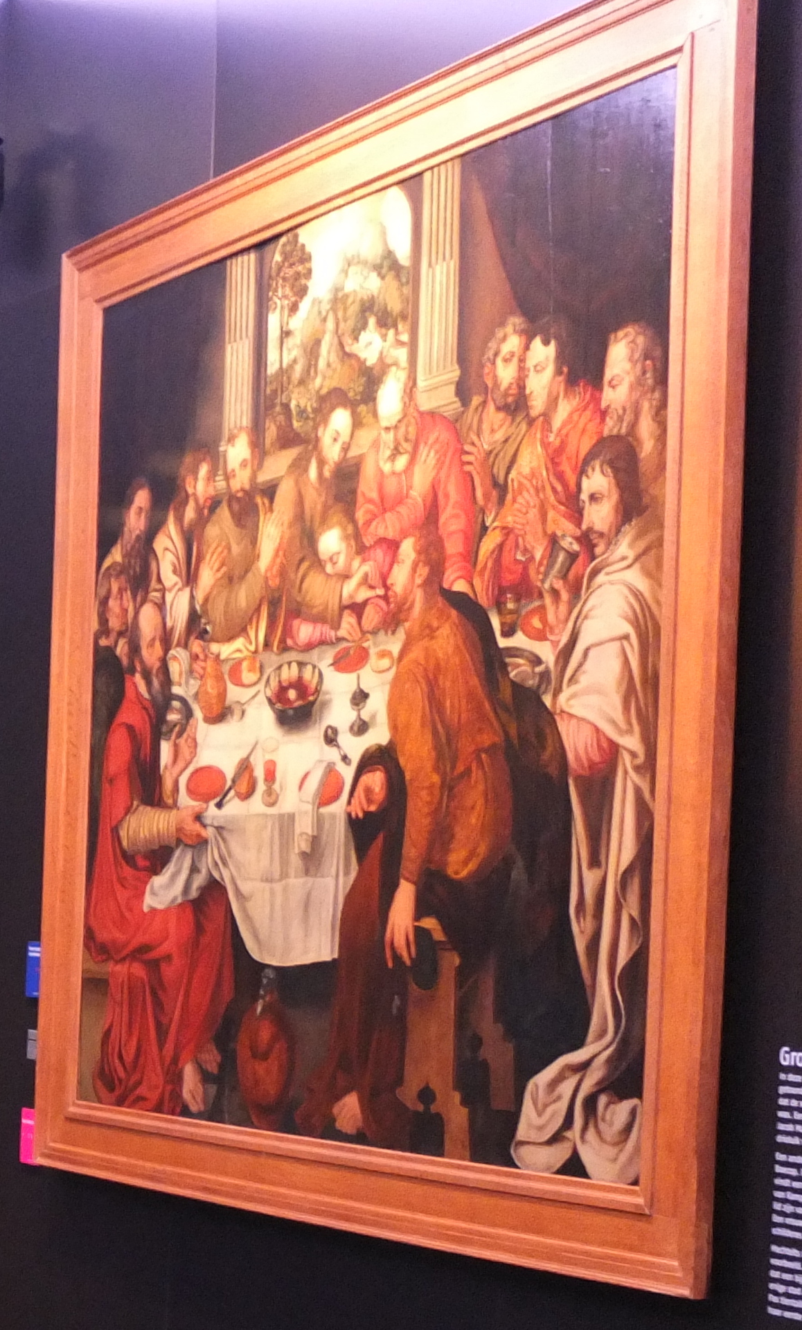 Last Supper with possibly portraits of Derck toe Boecop and his sons Arent , and Egbert (?-1578) as apostles by Mechtelt van Lichtenberg