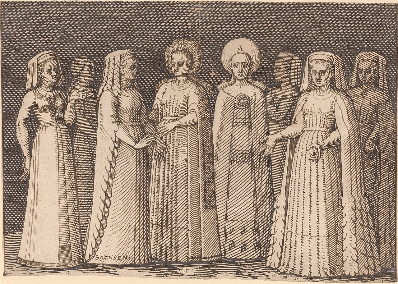 Eight Ladies in Ancient Costumes by Melchior Lorck