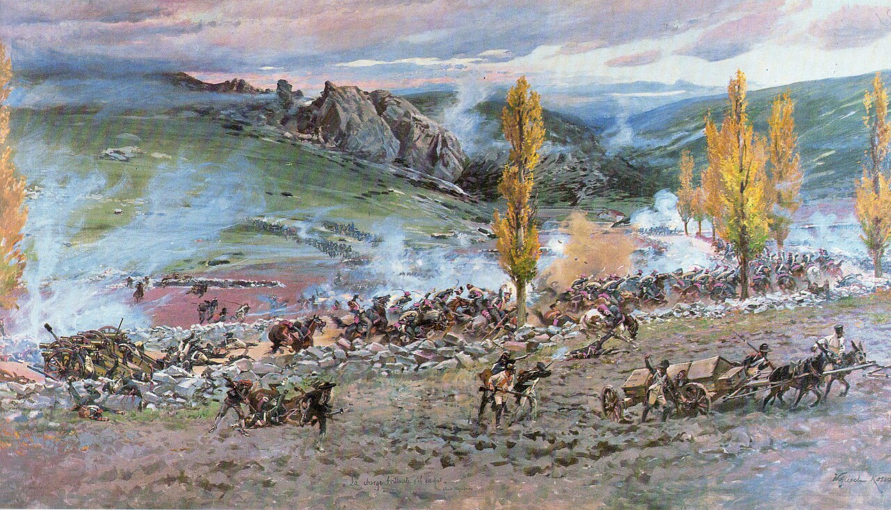 Charge of the Spanish battery by Michał Gorstkin-Wywiórski