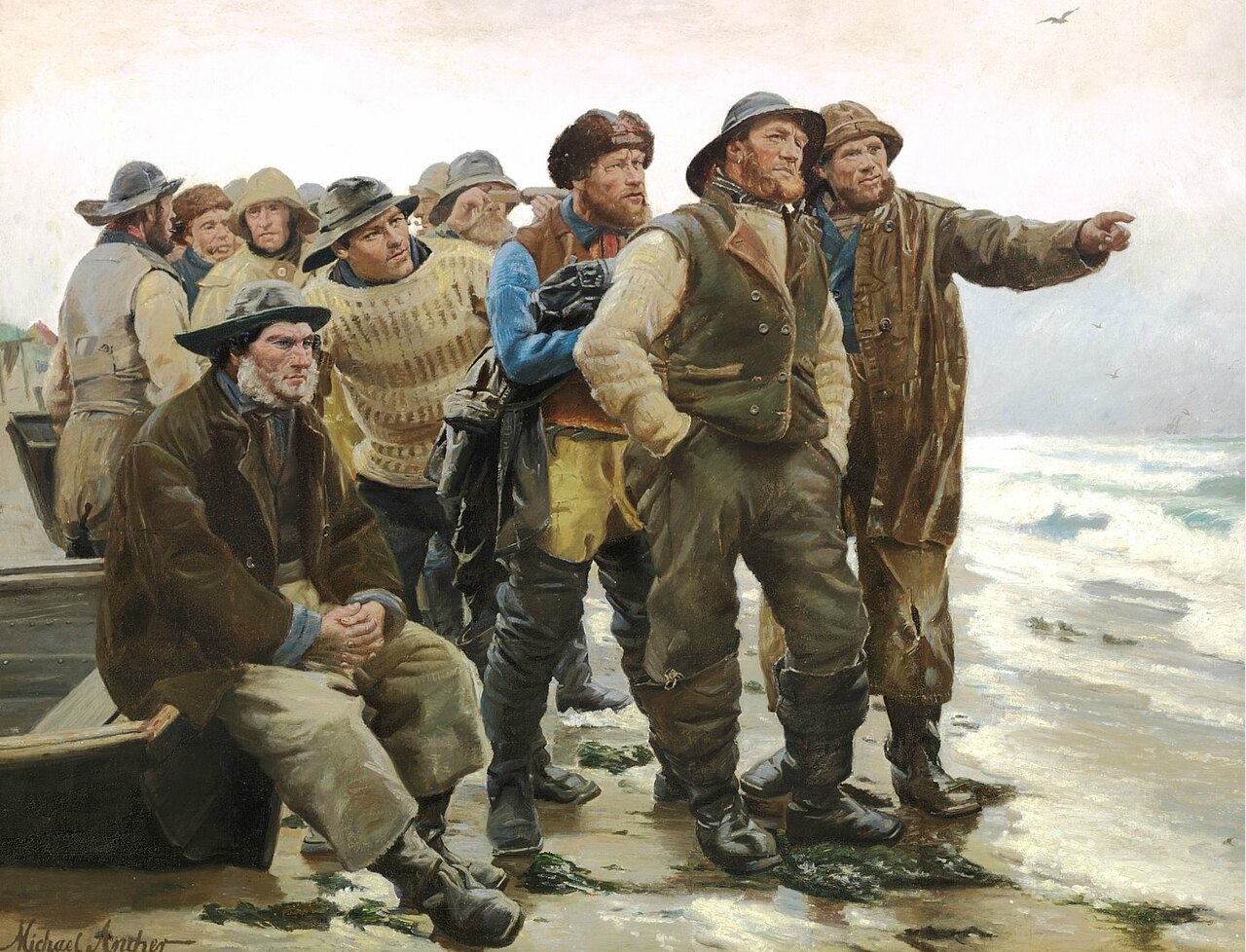 Will He Round the Point? by Michael Ancher