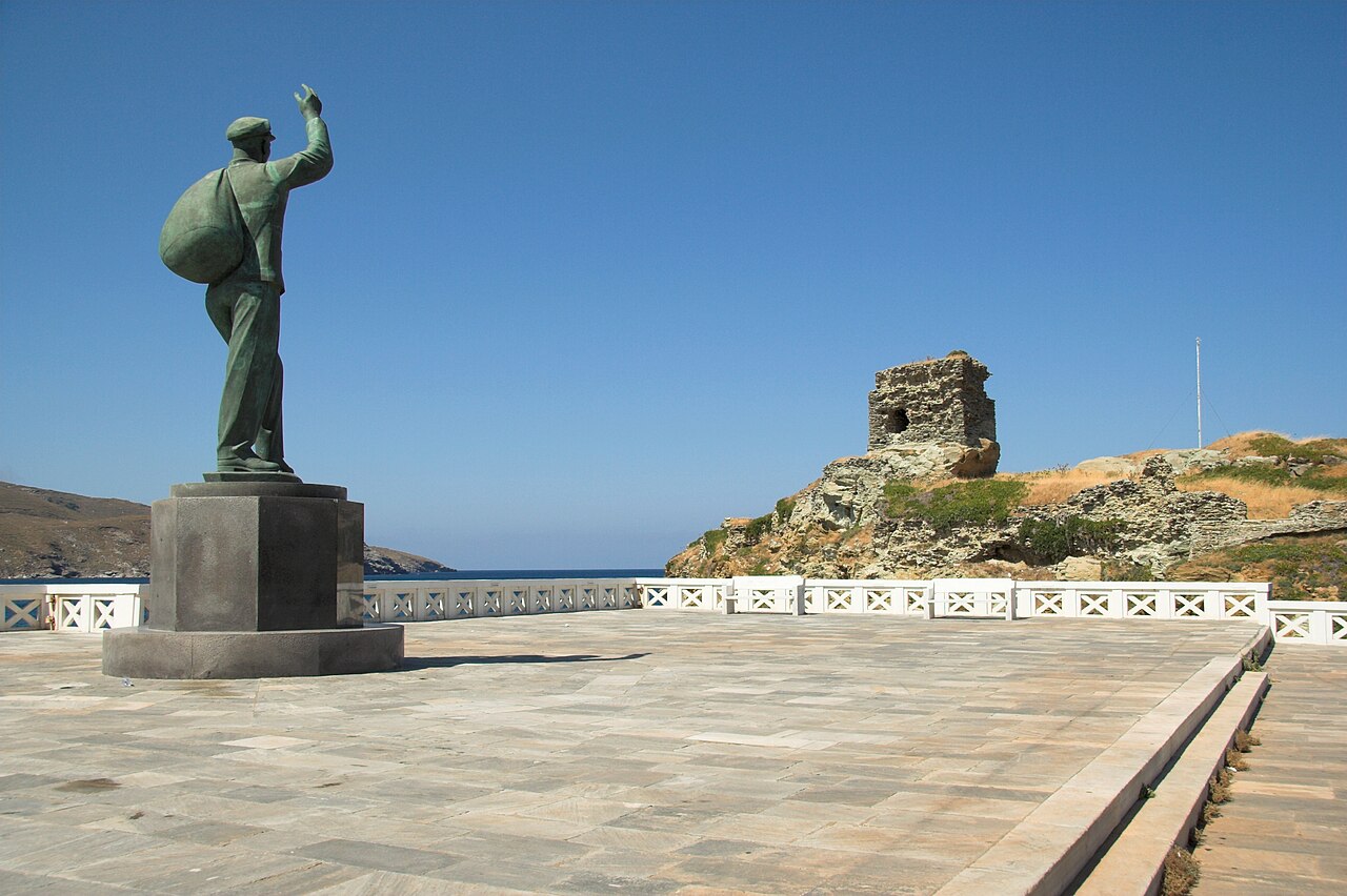 Unknown sailor statue, Andros by Michael Tombros