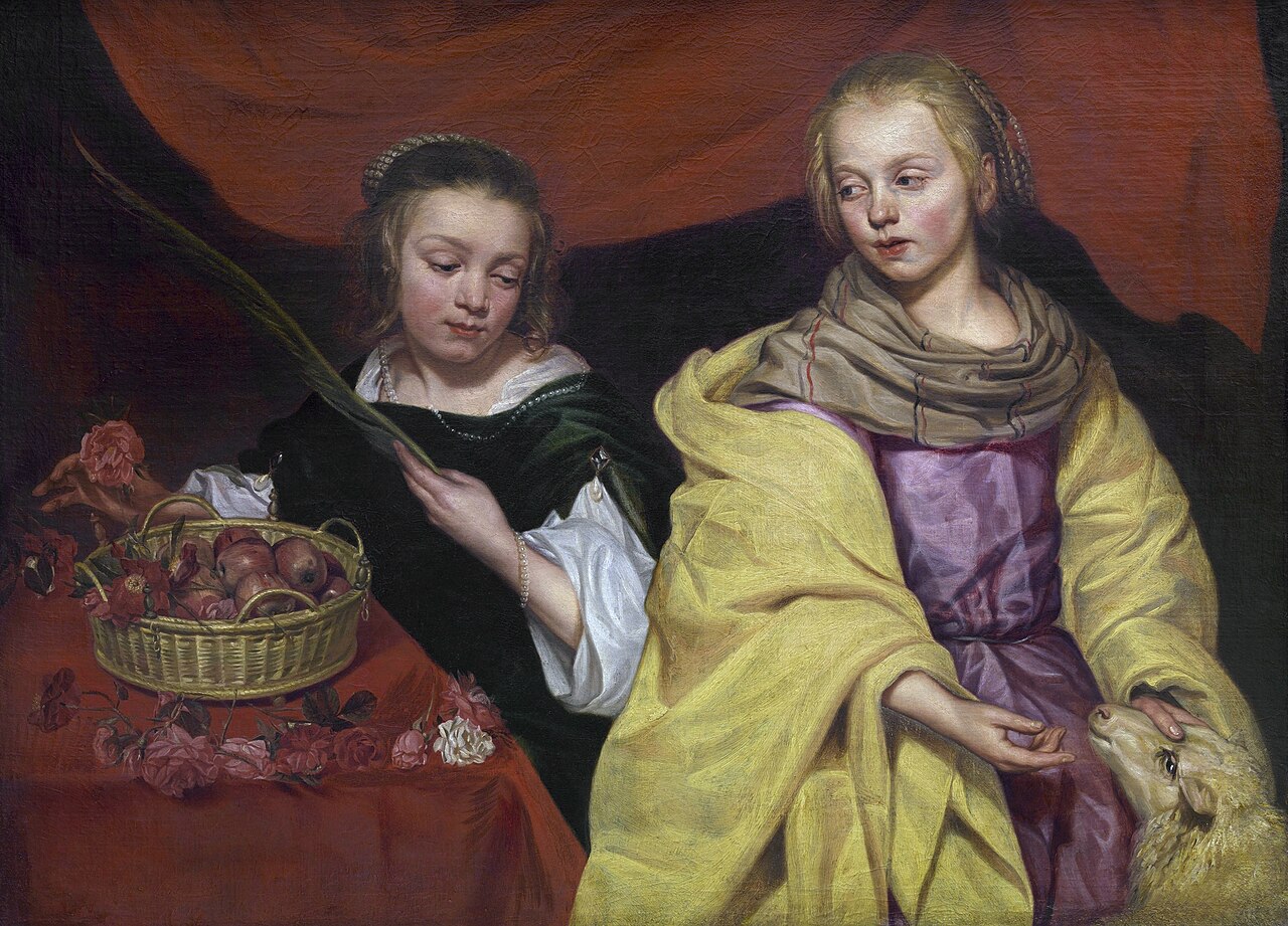 Two Girls as Saint Agnes and Saint Dorothea by Michaelina Wautier